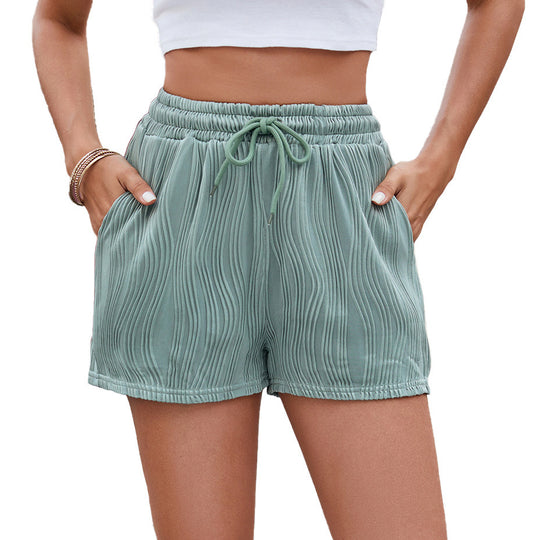 Damen Sportliche Shorts mit elastischem Bund und Raffmuster R&B