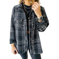 Damen Karierte Overshirt-Jacke mit Taschen und lässigem Schnitt R&B