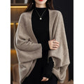 Damen Großer Strickponcho mit modernem Rautenmuster R&B