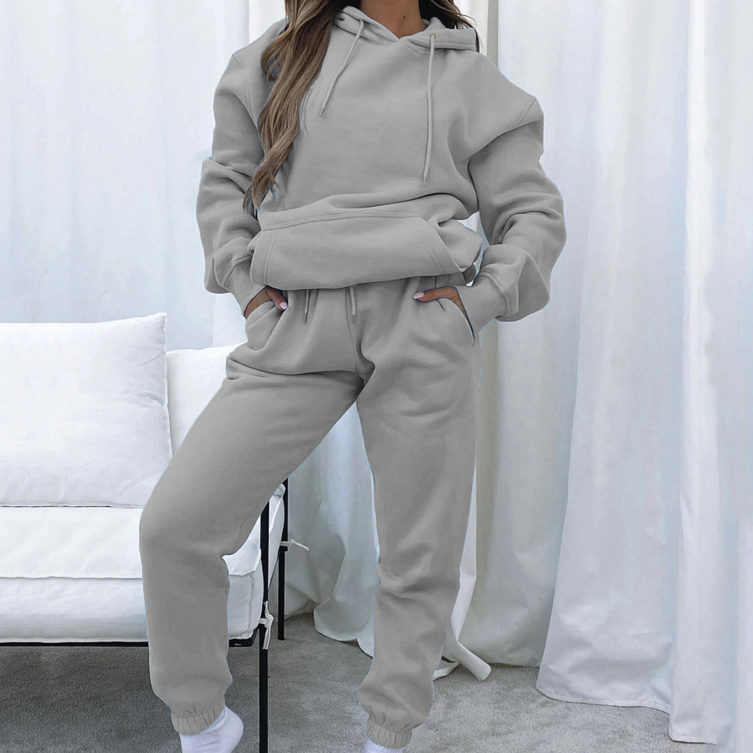 Damen lässiger Kapuzenpullover mit lockerer Passform und bequemen Jogginghosen R&B