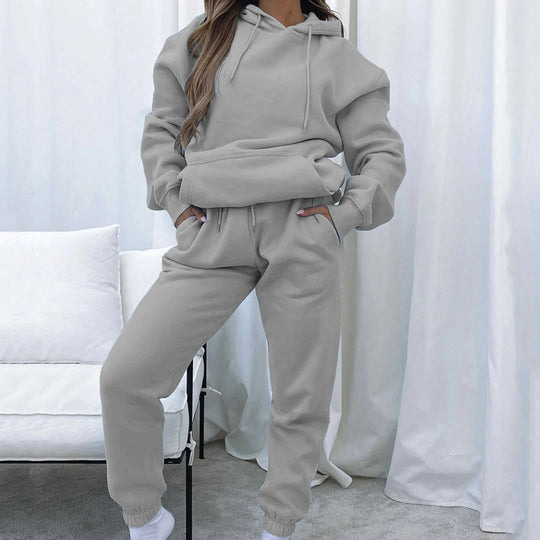 Damen lässiger Kapuzenpullover mit lockerer Passform und bequemen Jogginghosen R&B