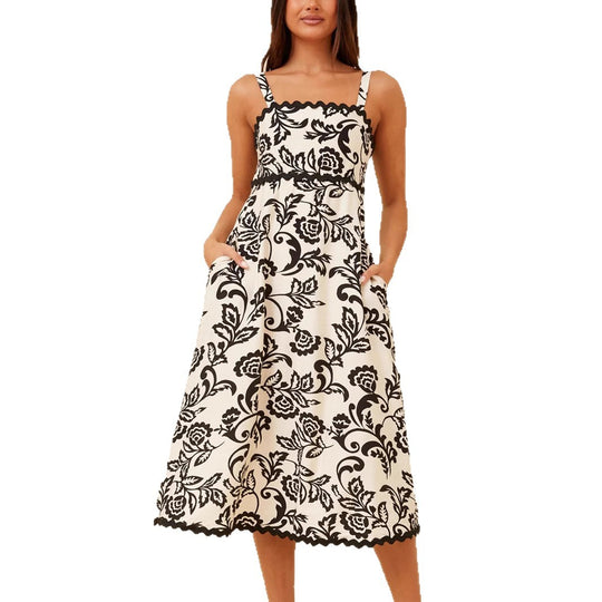 Damen Maxikleid mit floralem Design und praktischen Taschen R&B