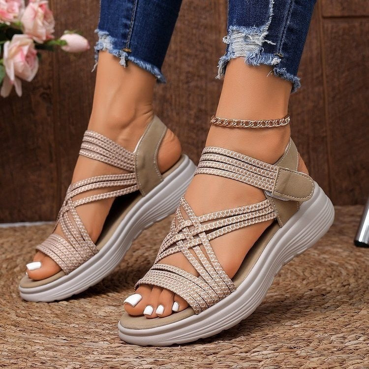 Damen Komfortable und stylische Sandalen mit multifunktionalem Riemendesign R&B