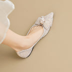 Damen Ballerinas mit funkelnden Strass- und Perlenapplikationen