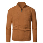 Herren Strickpullover mit Halb-Zip und strukturiertem Muster R&B