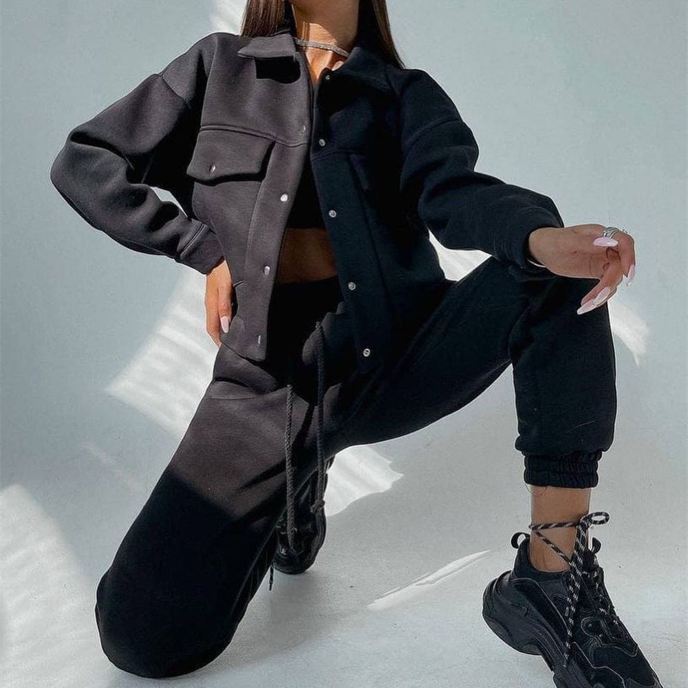 Damen sportliches Freizeit-Set mit trendiger Jacke und bequemen Jogginghosen R&B