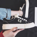 Damen Modische Sneakers aus hochwertigem Canvas mit eleganter Plattformsole