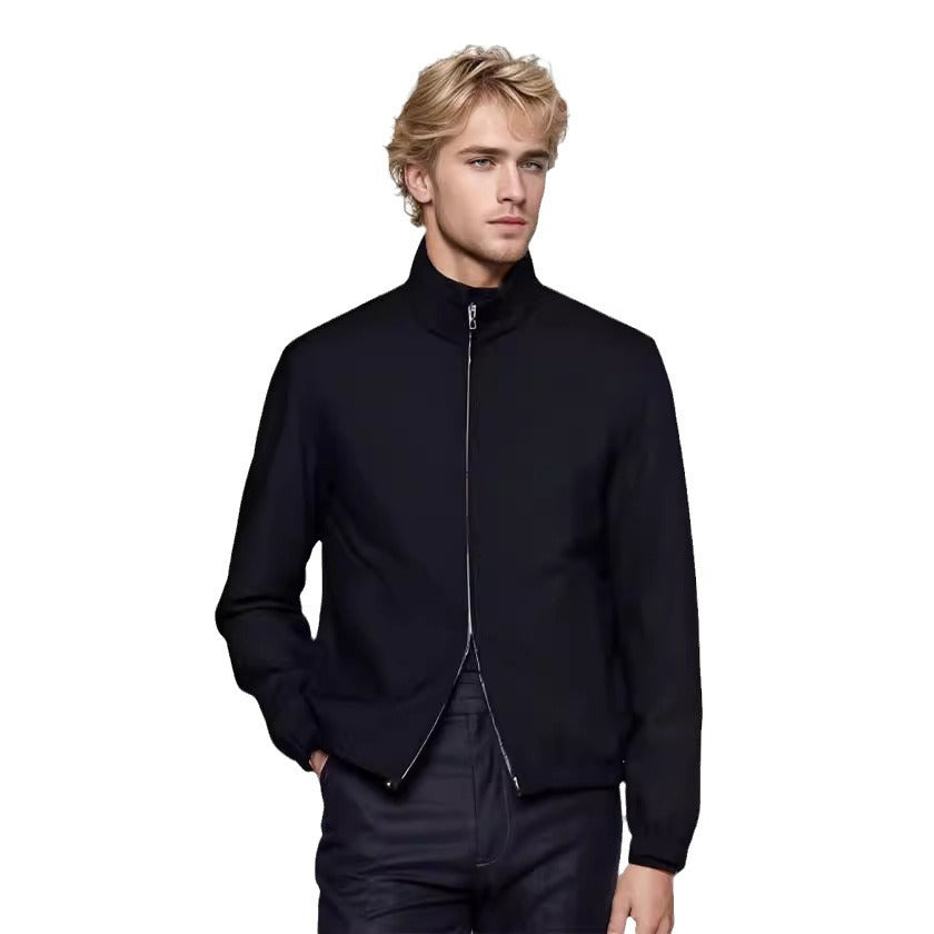 Herren leichte Bomberjacke mit hohem Kragen R&B