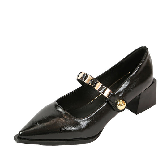 Damen spitze Slingback-Pumps mit dekorativem Riemchen und komfortablem Blockabsatz R&B