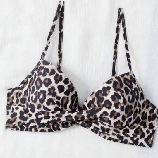 Damen Hoch tailliertes Bikini-Set mit gepolstertem Oberteil und animalischem Muster R&B