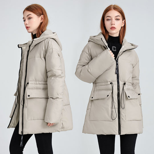 Damen isolierte Parkajacke mit verstellbarem Taillenzug und praktischen Taschen R&B