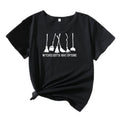Frauen Grafik Besenstiel Humor T-Shirt R&B