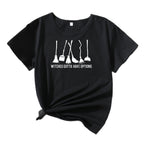 Frauen Grafik Besenstiel Humor T-Shirt R&B