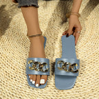 Damen Elegante Sandalen mit modischem Kettenakzent R&B