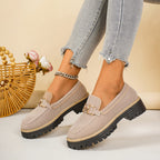 Damen lässige Mokassins mit atmungsaktivem Mesh-Obermaterial und trendigem Ketten-Detail R&B