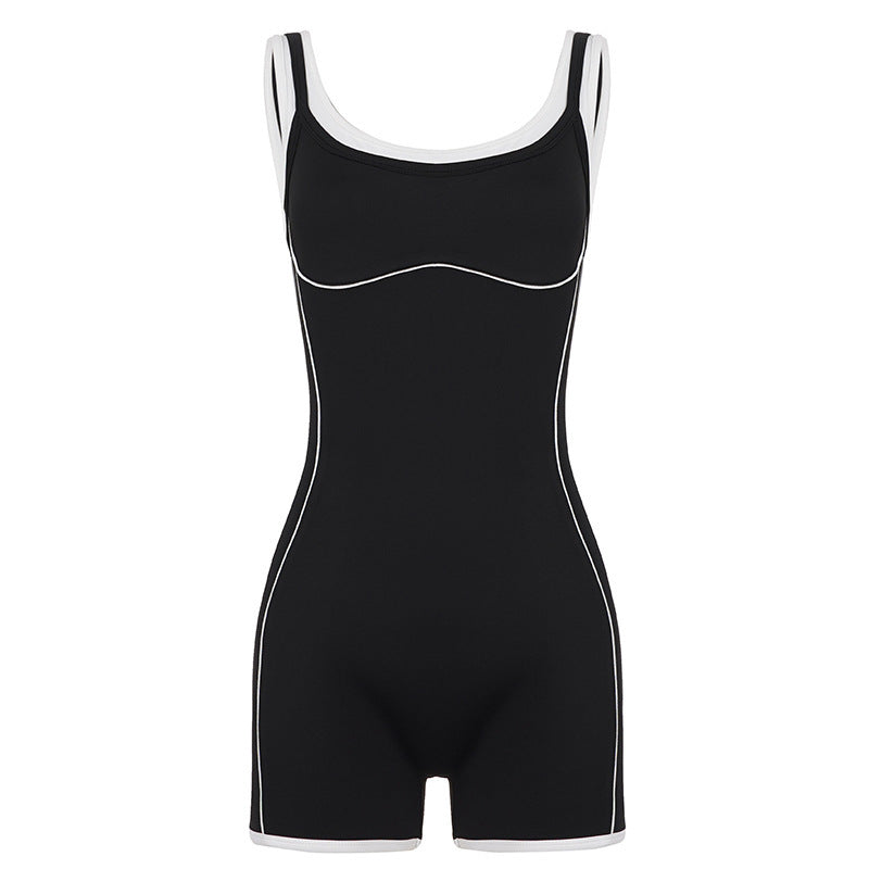 Damen Sportlicher Jumpsuit mit verstellbaren Trägern und atmungsaktiver Funktion R&B