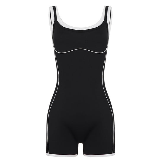 Damen Sportlicher Jumpsuit mit verstellbaren Trägern und atmungsaktiver Funktion R&B