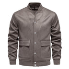 Herren leichter Kunstleder-Jacke mit praktischen Taschen