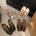Damen Ballerina-Pumps mit dekorativen Riemchen und komfortablem Fußbett R&B