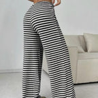 Damen weite Karohose mit elastischem Bund und verstellbarem Kordelzug R&B