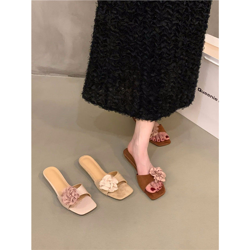 Damen modische Slipper mit Blumenapplikationen R&B