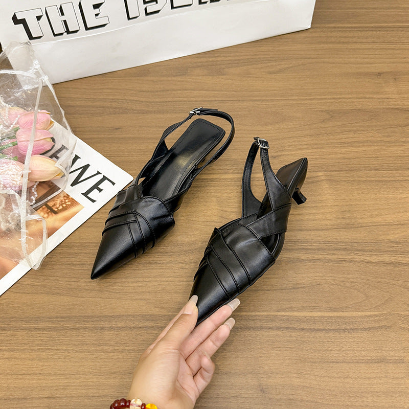 Damen elegante Slingback-Schuhe mit spitzem Zehenbereich R&B