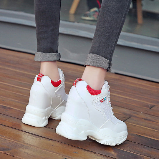 Damen Sportliche Hochfront Sneakers mit atmungsaktiver Oberflächenstruktur und dämpfender Sohle R&B