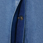 Damen nan cropped Boxy-Denimjacke mit hohem Wickel- bzw. Stehkragen und verdeckter Knopfleiste R&B
