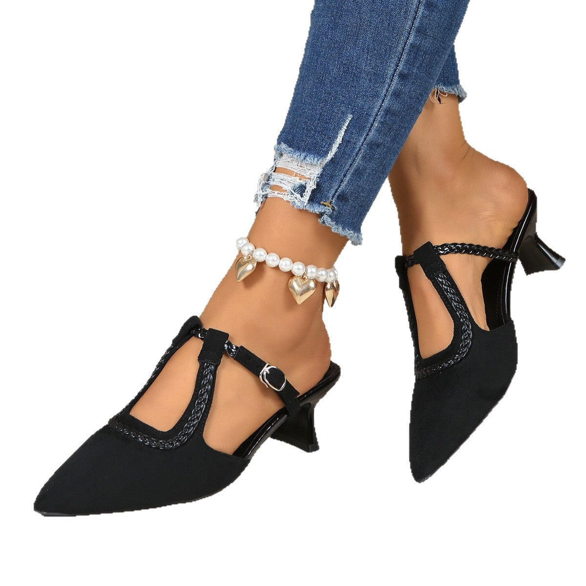Damen elegante Slingback-Pumps mit Animal-Print und modischem Absatz