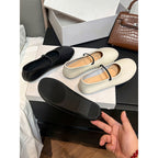 Damen Ballerinas aus hochwertigem, elastischem Material mit modischem Riemen R&B