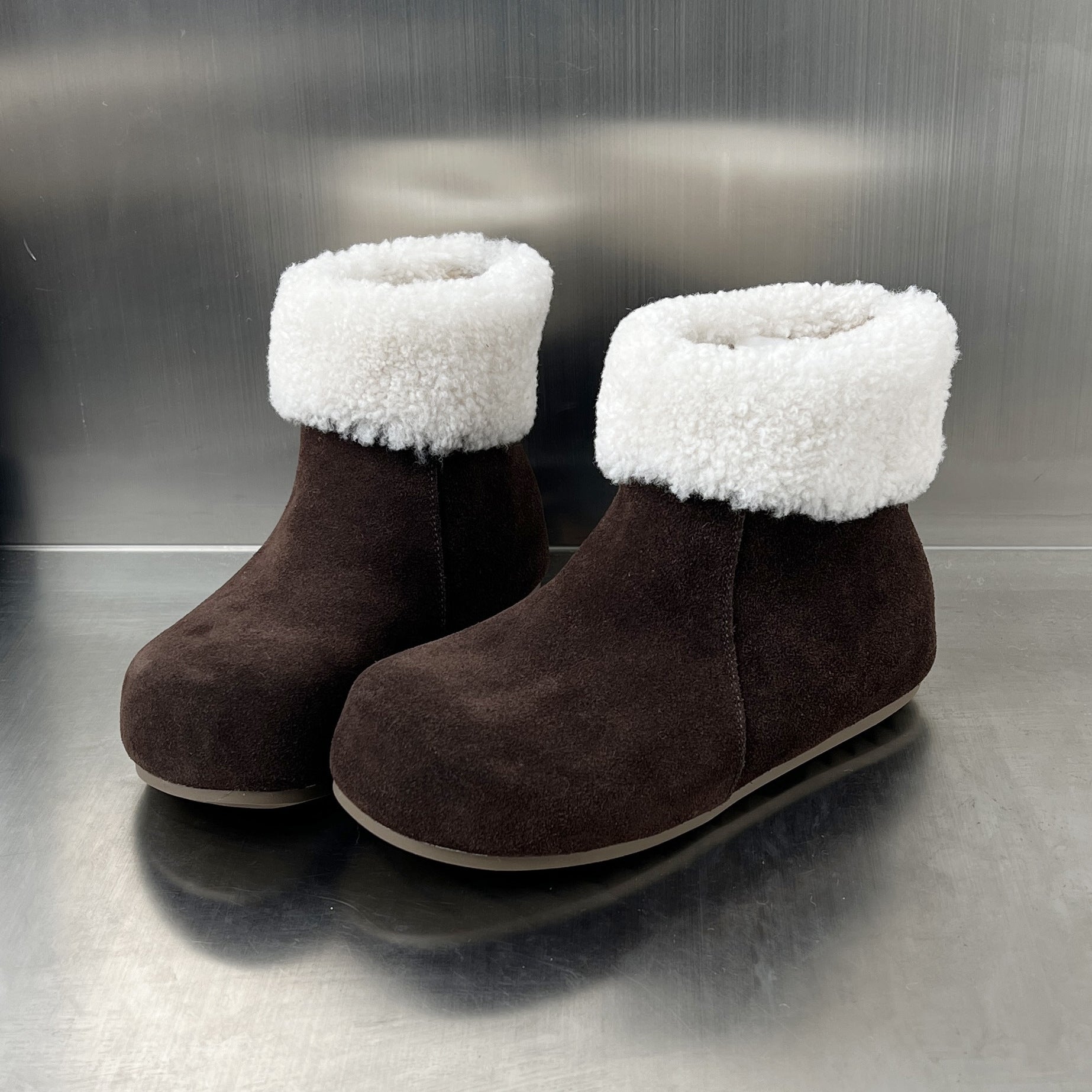 Damen elegante Fleece-Stiefel mit weichem Innenfutter und rutschfester Sohle R&B