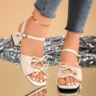 Damen elegante Sandalen mit raffiniertem Schleifen-Design R&B