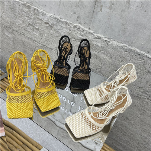 Damen Plateau-Sandaletten mit verstellbarem Riemendesign und trendiger Netzstruktur R&B