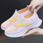 Damen Slip-On Sportschuhe mit atmungsaktivem Obermaterial und dämpfender Sohle R&B