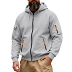 Herren nan funktionale Kapuzen-Sweatjacke mit durchgehendem Reißverschluss und Armtasche R&B