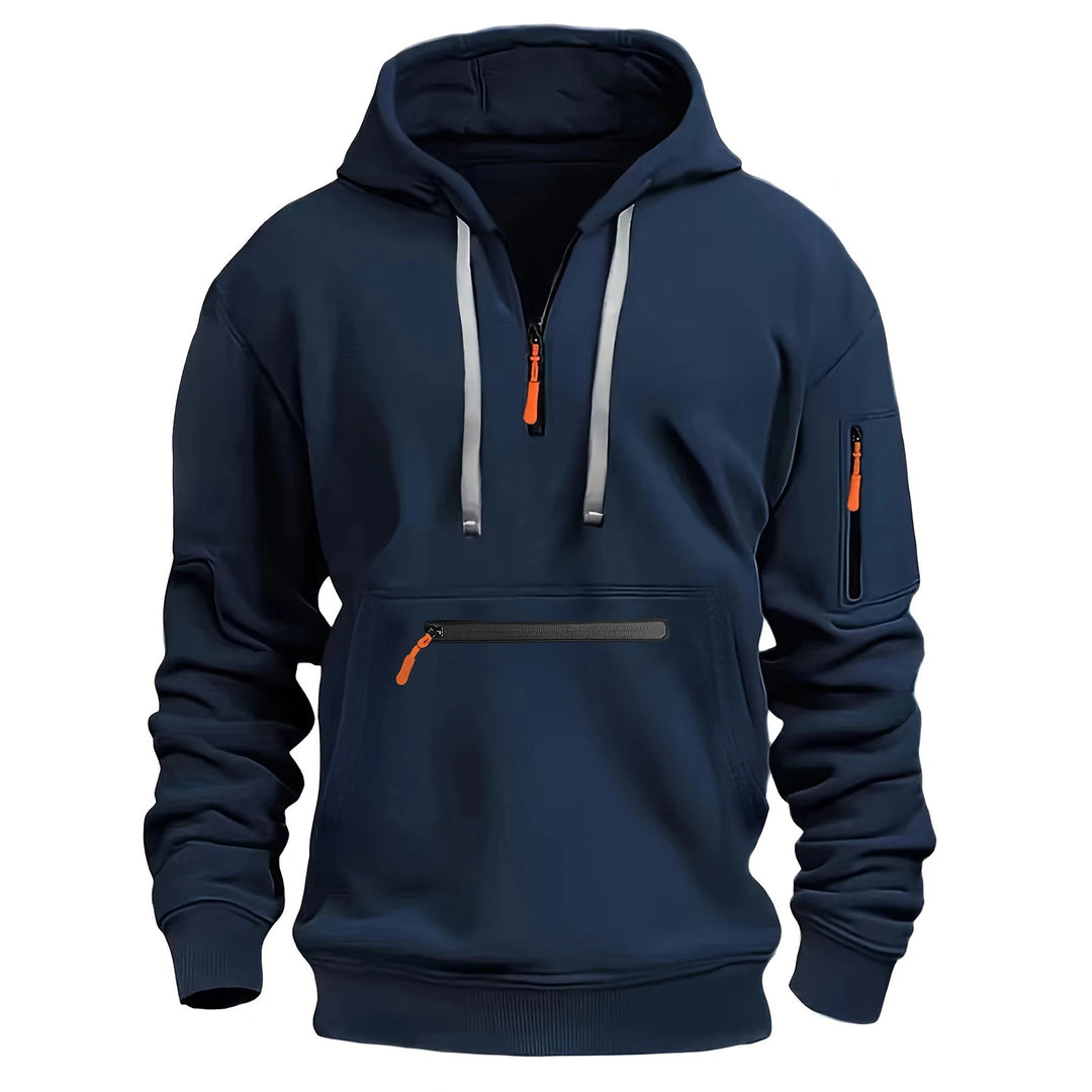 Herren praktischer Zip-Hoodie mit reflektierenden Details und verschiedenen Taschen R&B