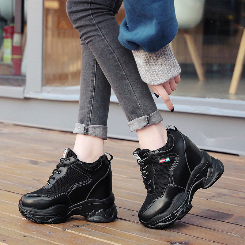 Damen Sportliche Hochfront Sneakers mit atmungsaktiver Oberflächenstruktur und dämpfender Sohle R&B