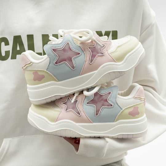 Damen Sneakers mit trendigem Sternen-Design und atmungsaktiver Dämpfung R&B