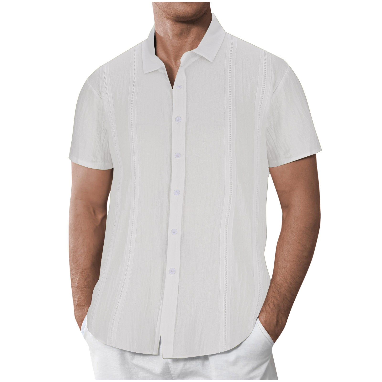 Herren Kurzarmhemd mit stilvollem Strukturdesign R&B