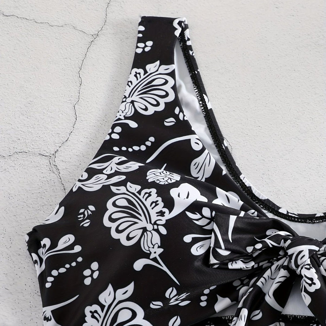 Damen Triangel-Bikini mit verspieltem Knoten-Detail R&B