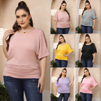 Damen legere Bluse mit Faltenwurf R&B