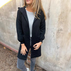 Damen Kuschelige Strickjacke mit Kapuze und Taschen R&B