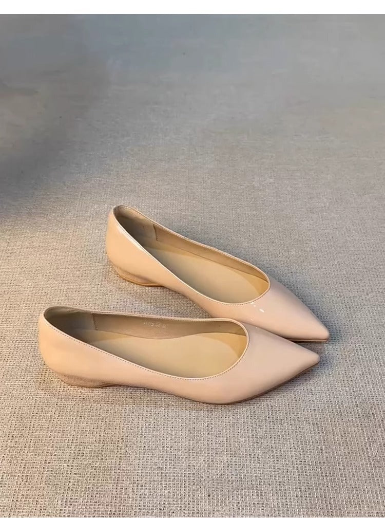 Damen spitze Ballerinas mit elegantem Glanz und verziertem Rand R&B
