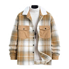 Herren Karo-Flanelljacke mit zwei Brusttaschen und weichem Kragen