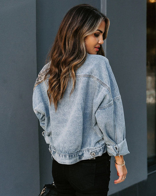 R&B | Stickerei Denim Jacke