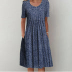 Damen Maxikleid mit floralem Design und weiten Ärmeln