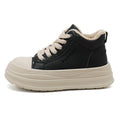 Damen modische High-Top Sneakers mit flauschigem Innenfutter und robuster Profilsohle R&B