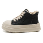 Damen modische High-Top Sneakers mit flauschigem Innenfutter und robuster Profilsohle R&B