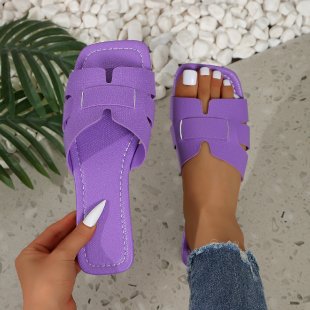 Damen Bequeme Slide-Sandalen mit trendigem Querriemen R&B
