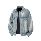 Damen Denimjacke im Vintage-Stil mit lässigem Schnitt und praktischem Druckknopfverschluss